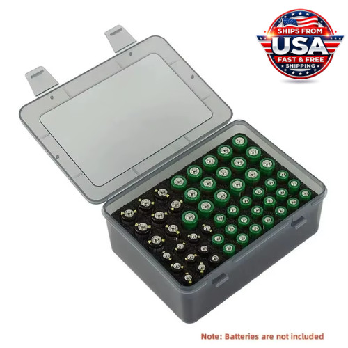 Battery Storage Organizer Case Holds 54 AA AAA Batteries Holder Storage Box Save