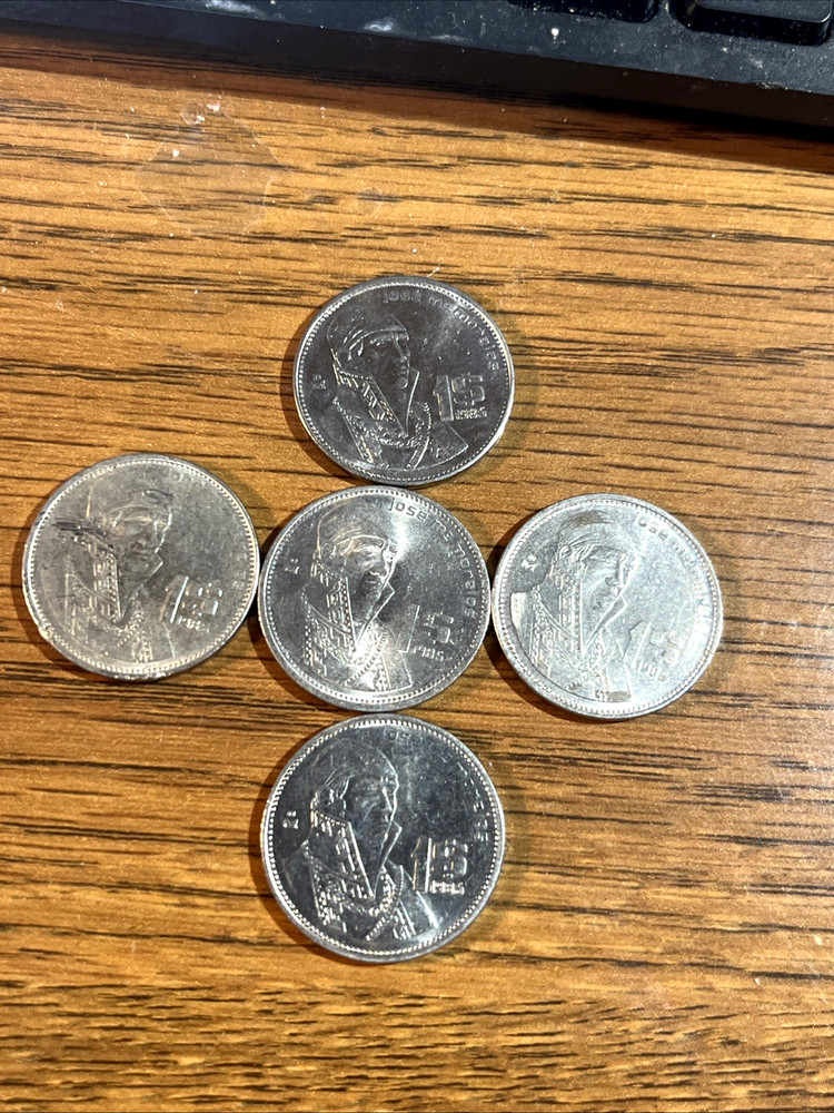 5- 1985 Mexico 1 Peso  nice coins