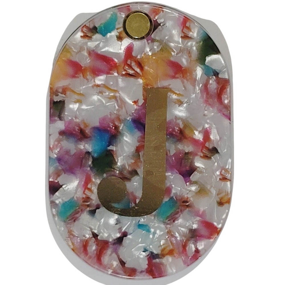 Compact Mirror & Comb – Monogram “J” Foldable Accessory – 3.5"x2.375" Closed