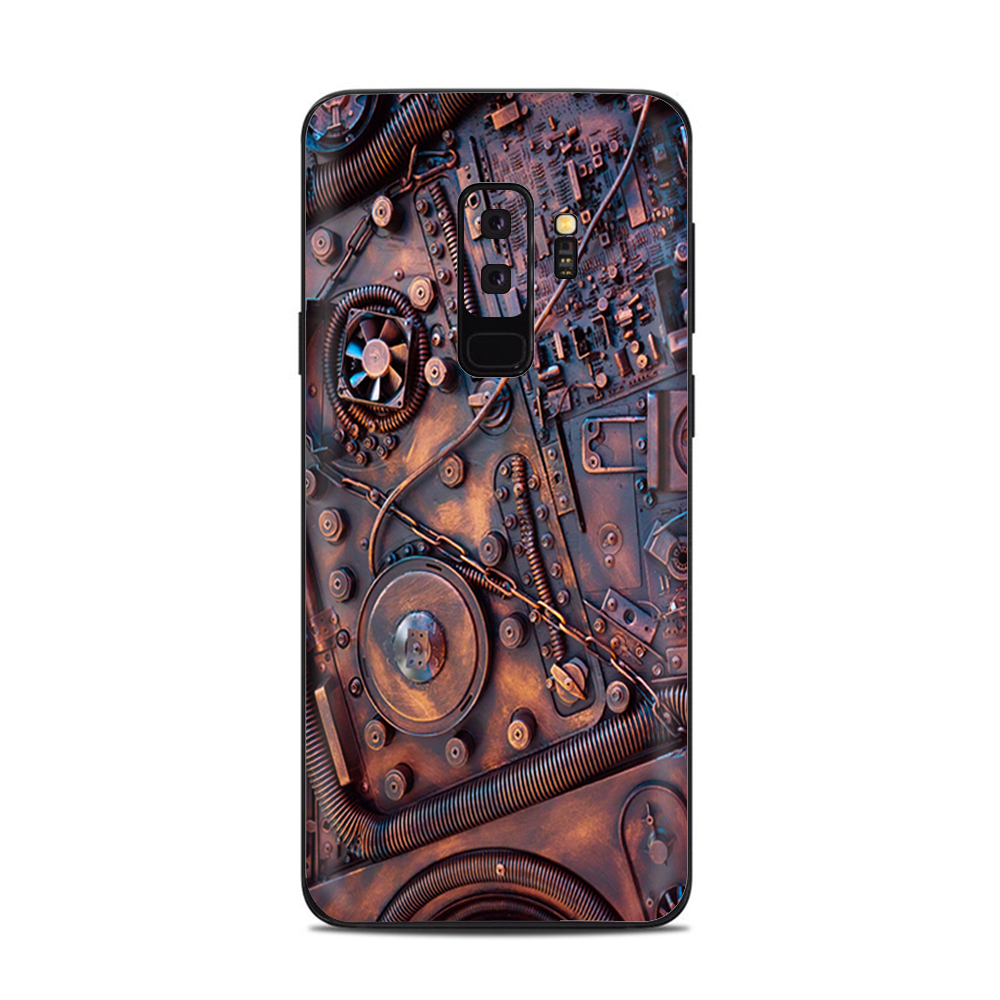 Samsung Galaxy S9 Plus Skins Decals - Steampunk Metal Panel Vault Gear