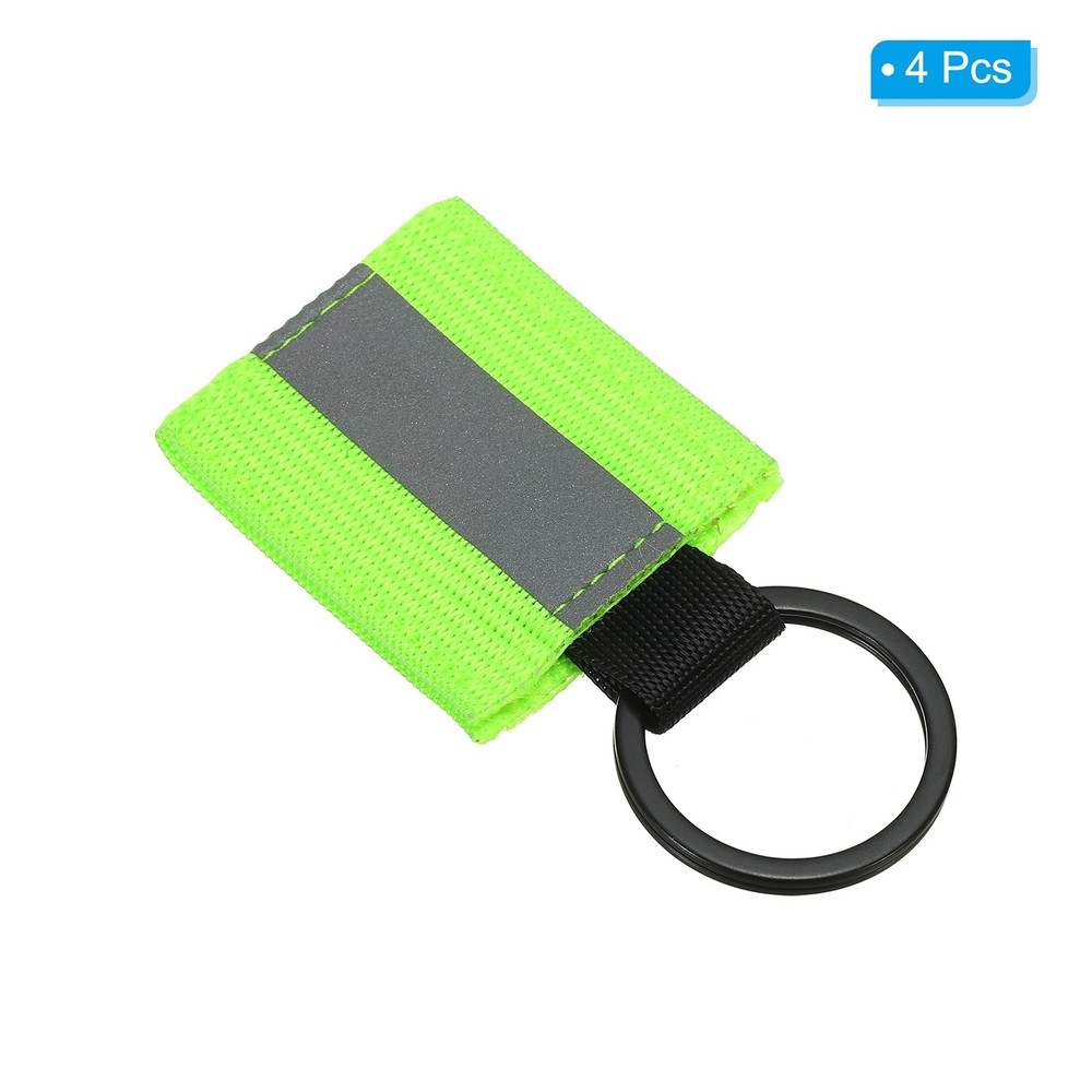 4 Pcs Reflective Keychain Tags, Reflective Zipper Pulls, Green