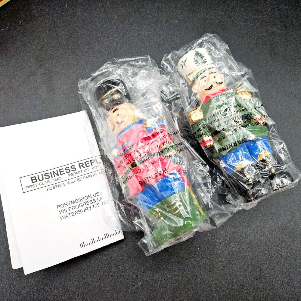 Spode Nutcracker Salt Pepper Toy Soldier Shaker Set New 4.5" 2018
