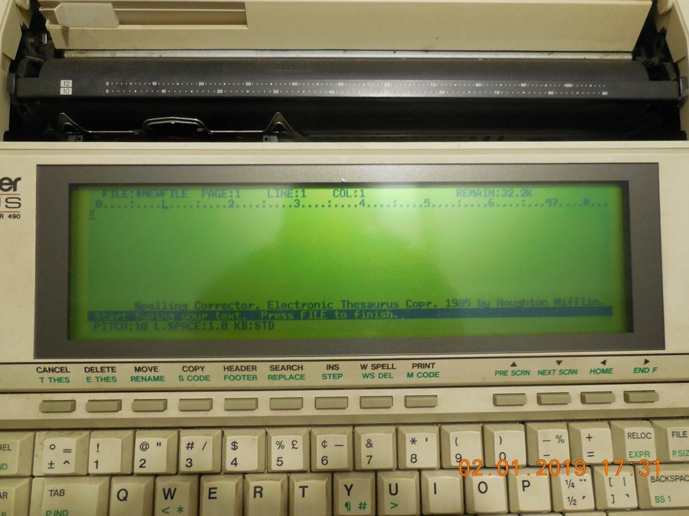 Brother Opus 490 Model WP-490 Electric Typewriter with Cover Word Processor VHTF