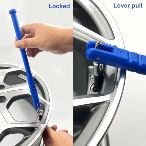 Car Tire Stem Valve Puller, No Scratch Vehicle Valve Core Insertion Blue
