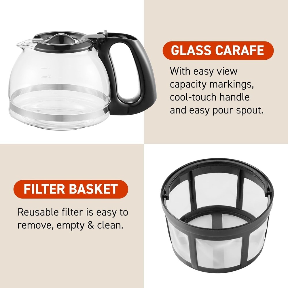 4-Cup Drip Coffee Maker Stainless Steel Reusable Filter Keep Warm Compact