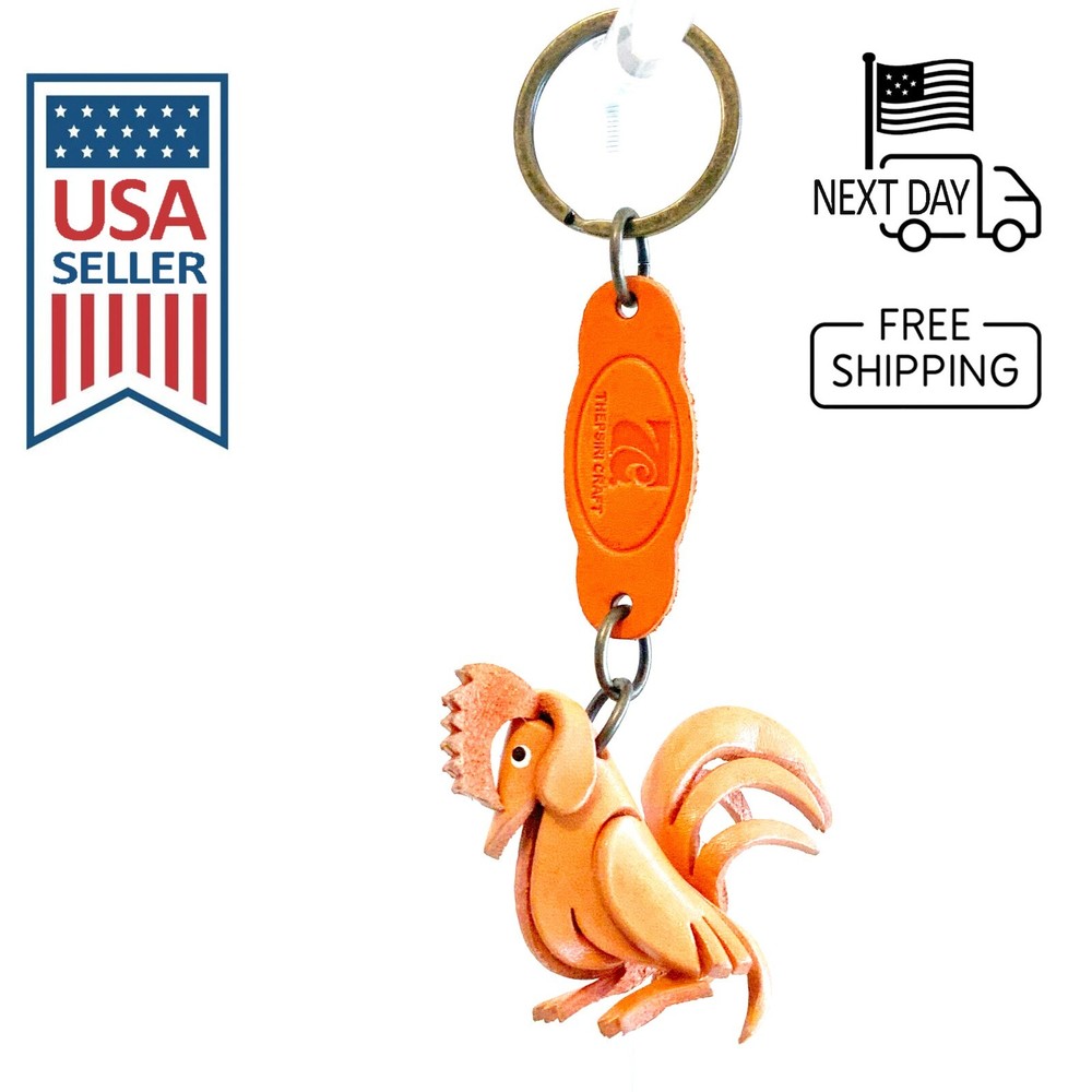 CHICKEN Handmade Leather Keyring