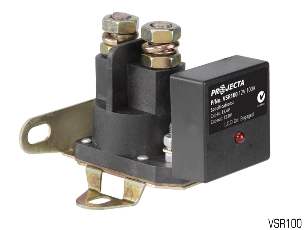 PROJECTA DUAL BATTERY VOLTAGE SENSITIVE RELAY 12V 100A - LED INDICATOR VSR100