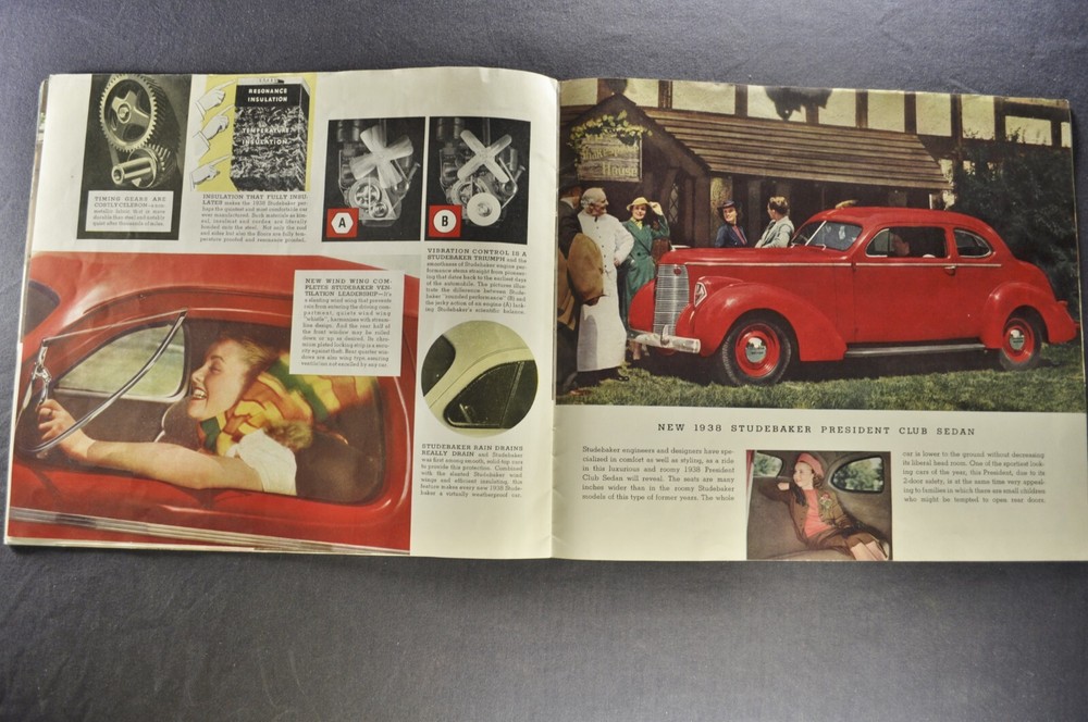 1938 Studebaker Catalog Brochure Commander President Sedan Coupe Nice Original