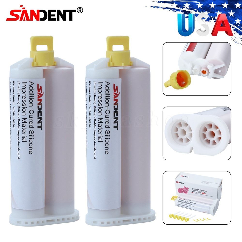VPS Impression Material, Light Body, Fast Set, 8 x 50 ml Cartridges