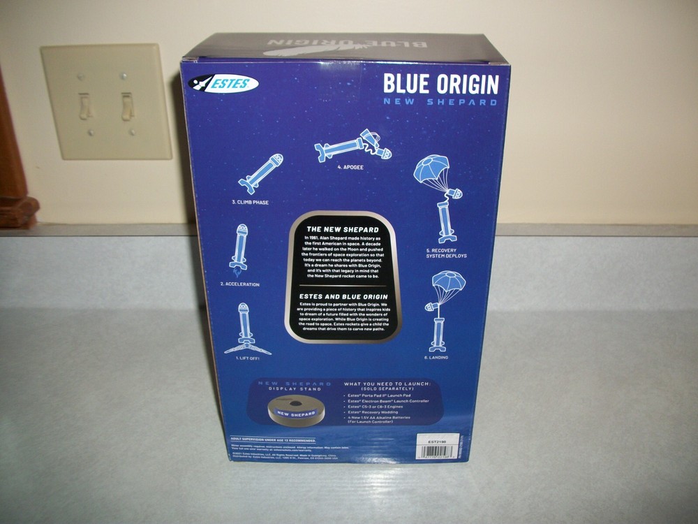 NEW ESTES BLUE ORIGIN NEW SHEPARD FLYING MODEL ROCKET
