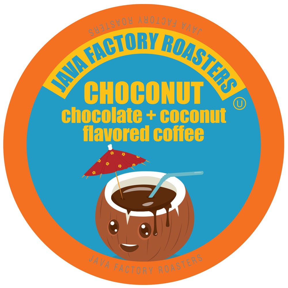 Java Factory Flavored Coffee Pods, Choconut - Chocolate and Coconut, 80 Count
