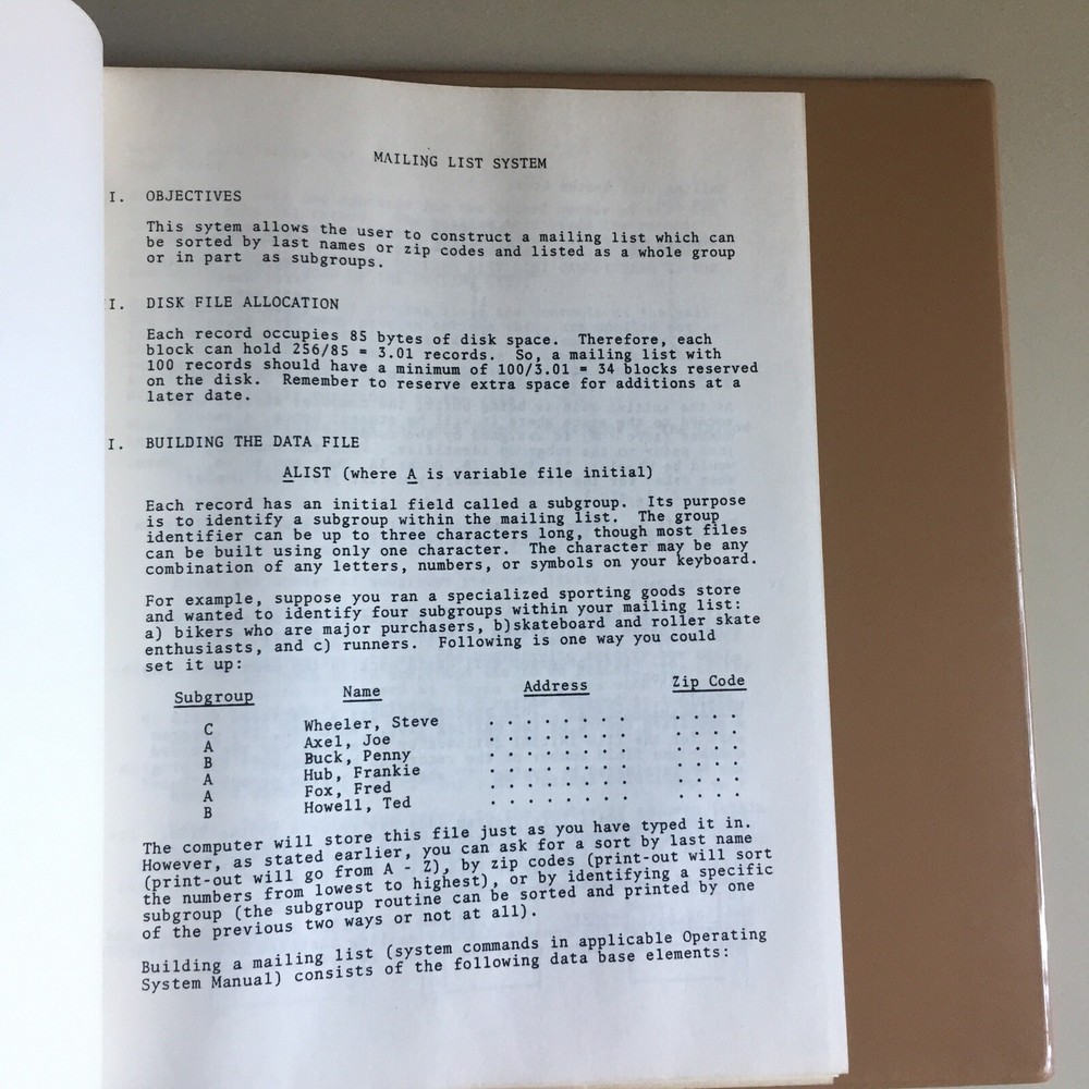 Vintage 1978 MAILMAN Microvisions Manual Binder w/Disk VHTF