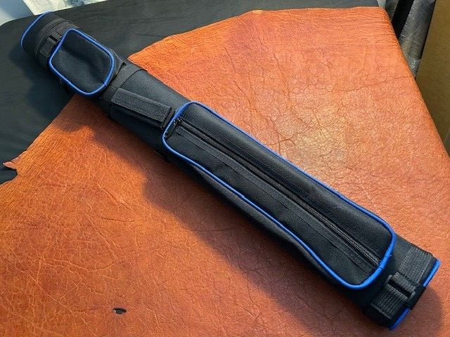 TNT Hard 2x2 Pool Cue Case. Black/Blue
