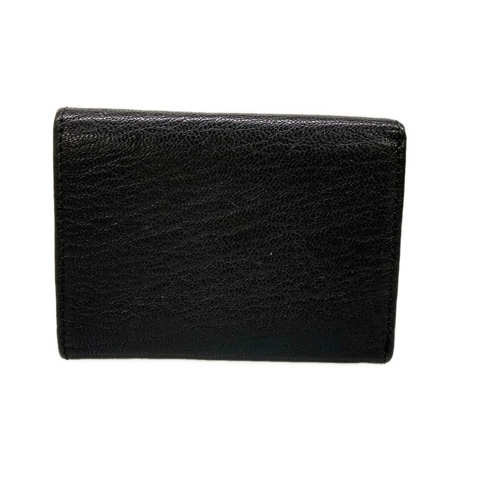 TOFF&LOADSTONE Black White Leather Trifold Wallet