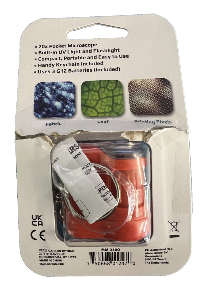 Carson MicroMini 20x Pocket Microscope, Orange (F9)