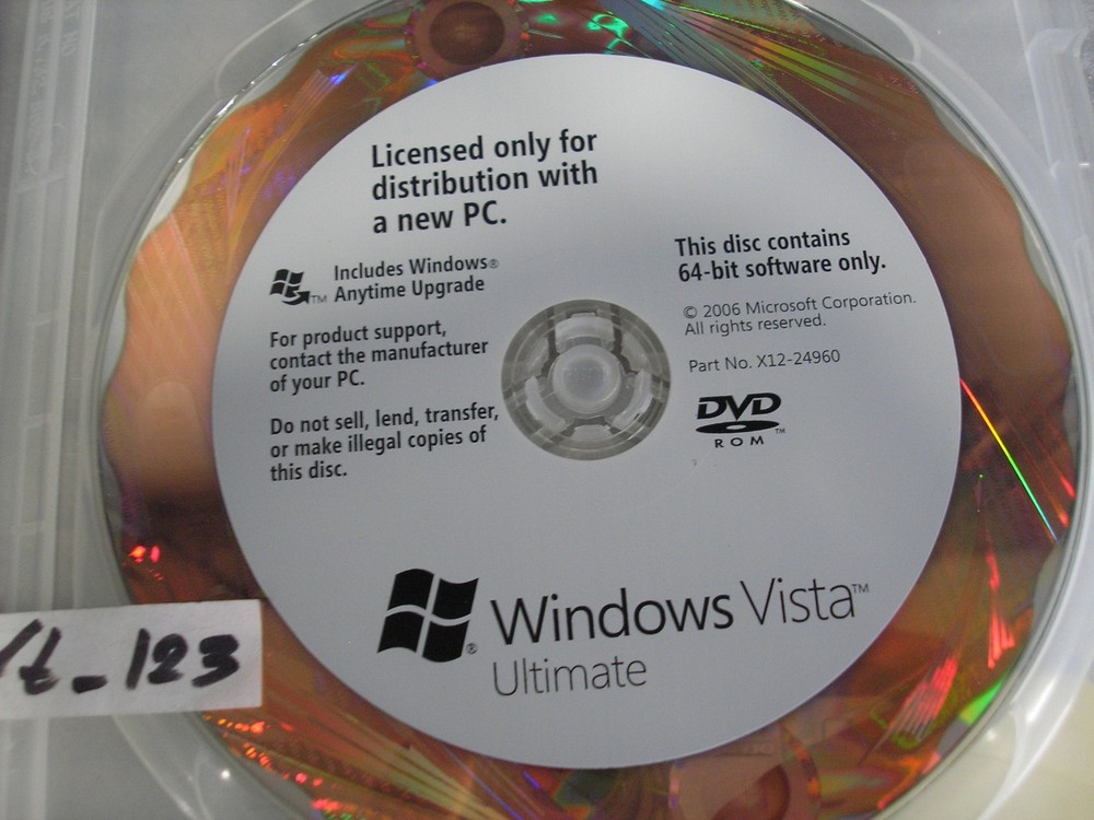 Microsoft Windows Vista Ultimate Full OEM 64 Bit Version x64 DVD MS WIN