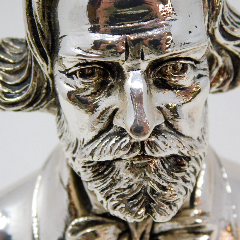 Solid 800 Silver Giuseppe Verdi 4.5" Statuette Italian 202 grams Composer Bust
