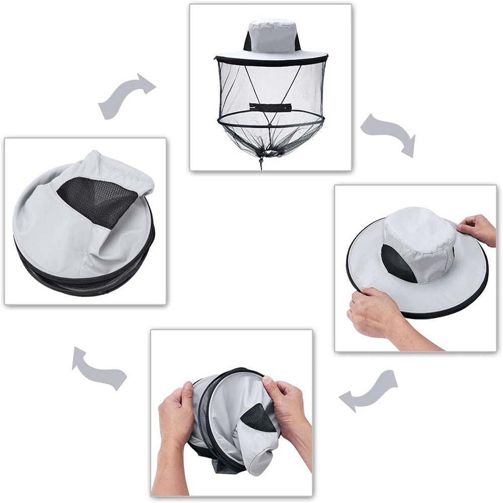 Outdoor Anti-Mosquito Insect Bee Hat Bug Mesh Head Net Camping Face Protector US
