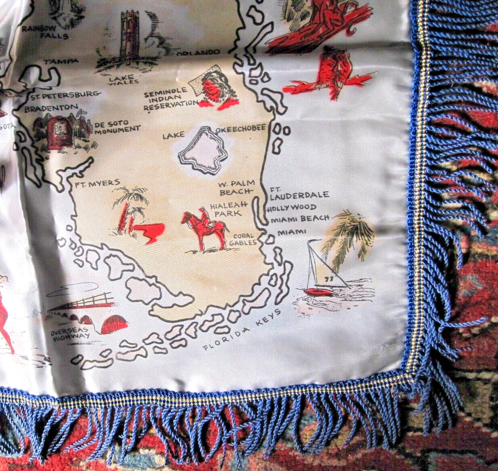 WWII Satin Pillowcase - FLORIDA - Beautifully done.