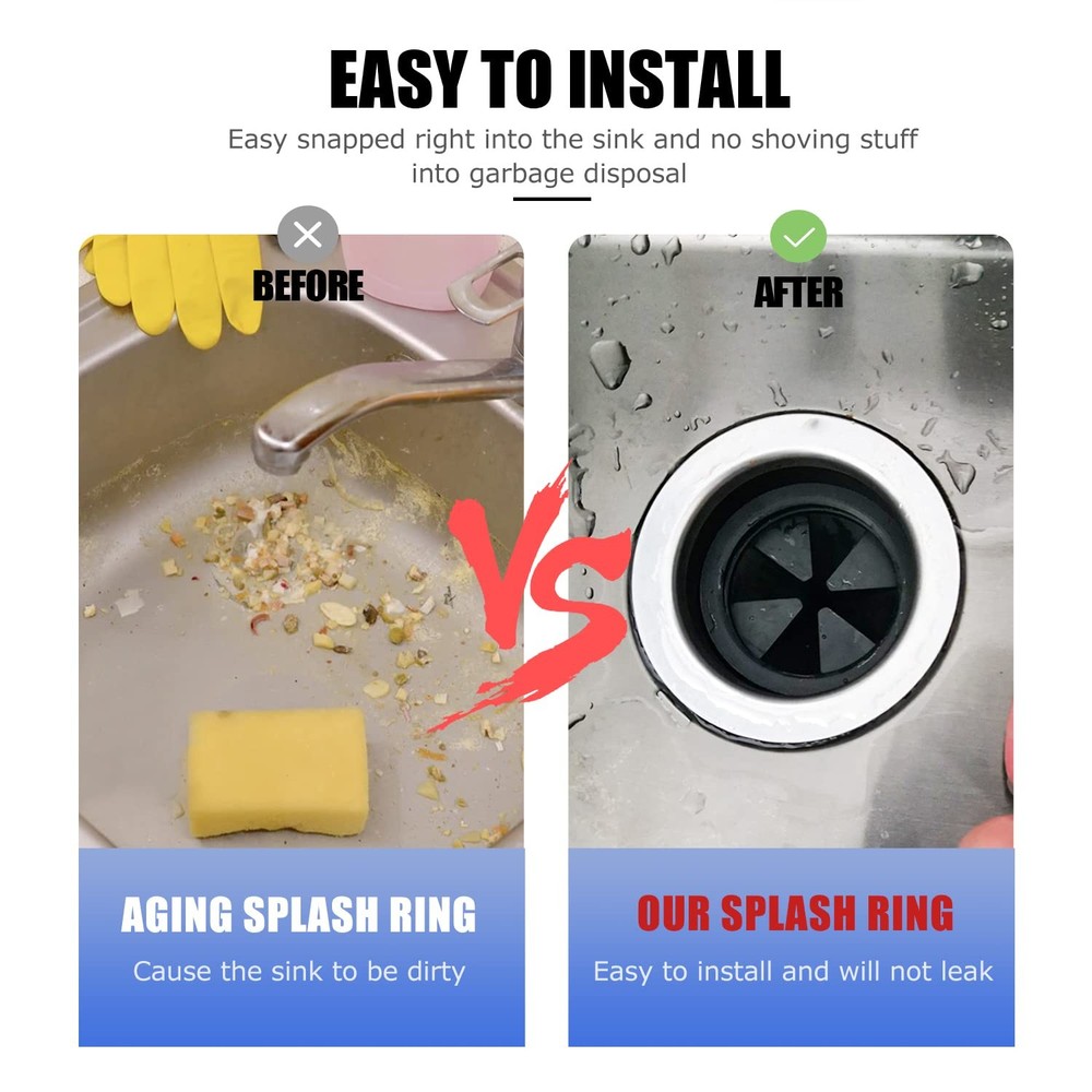 Garbage Disposal Splash Guards 3-3/8" EPDM Rubber Drain Insert InSinkErator