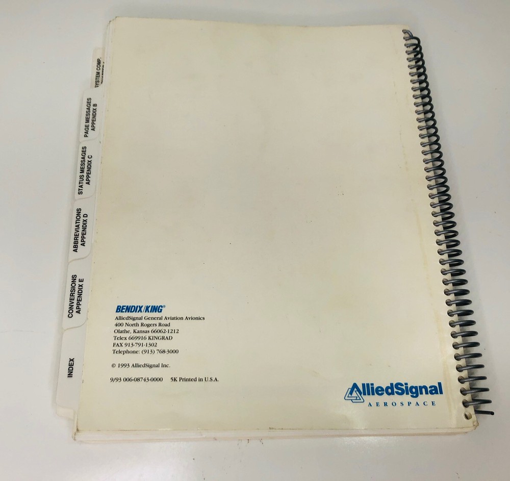 Pilot's Guide King Bendix KLN-90A Manual