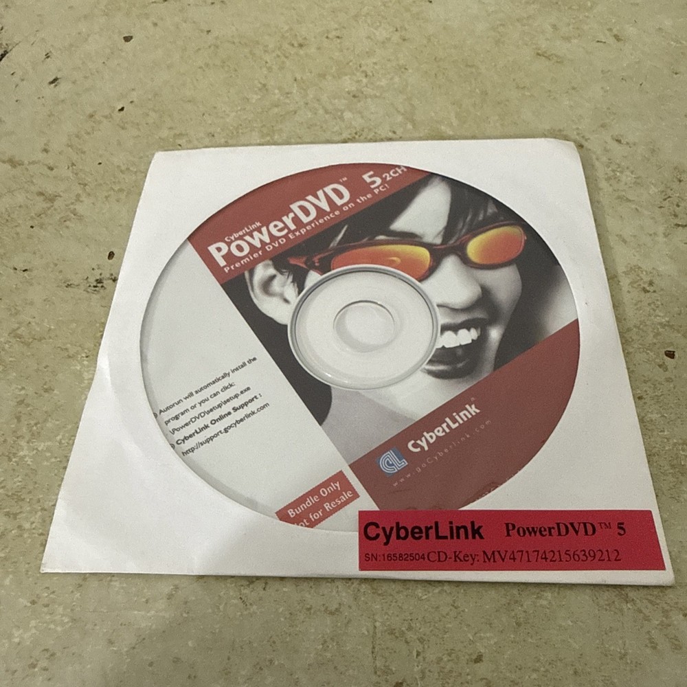 Cyberlink PowerDVD 5 XP CD-ROM for Windows PC XP / 98se / 2000 + CD Key