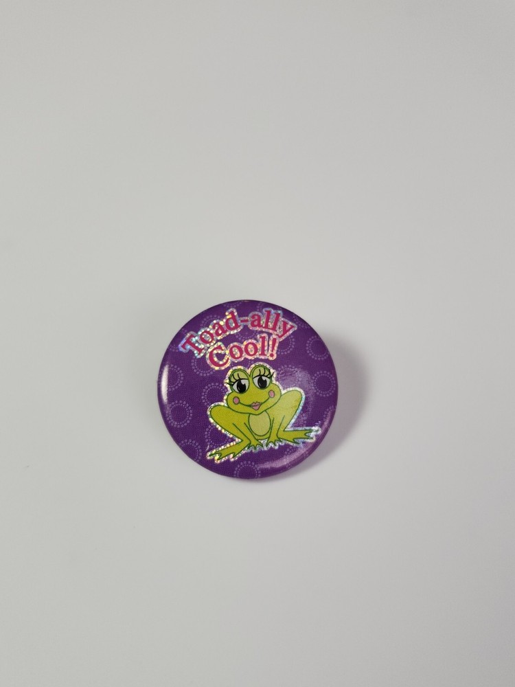 Toad-ally Cool Button Pin 1" Small Size Cute Toad