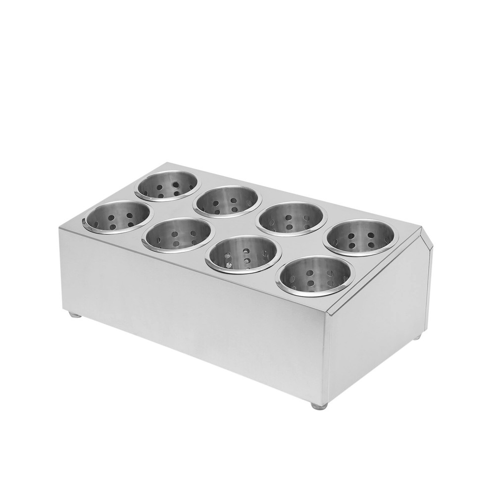 8 Hole Stainless Steel Flatware Holder Commercial Silverware Organizer Storage