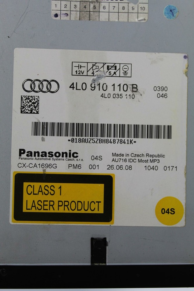 07 08 09 AUDI Q7 CD PLAYER/ CHANGER OEM