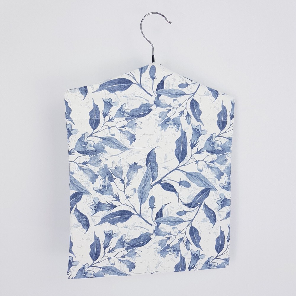 Peg Bag Handmade Blue White Leaf Print Lined Laundry Clothes Peg Holder