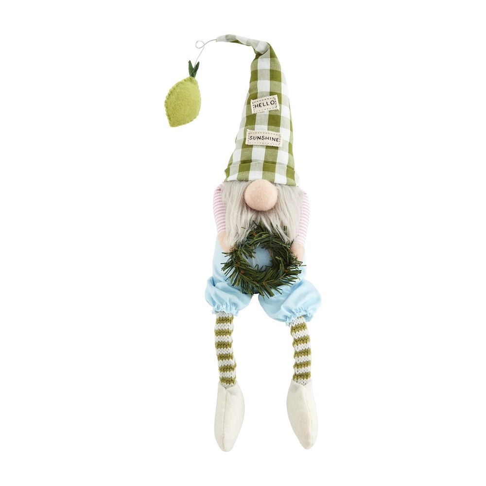 Mud Pie Wreath Botanica Gnome; 10 1/2" x 4"