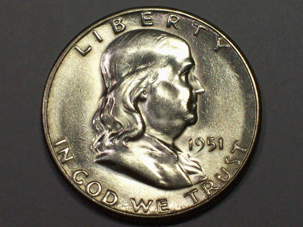 1951-S Franklin Half Dollar     Nice Unc.       SN8387