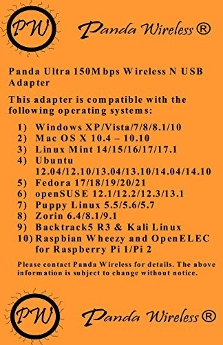 Wireless USB WiFi Adapter 150Mbps - Dual Band 2.4GHz for Windows & Linux Systems