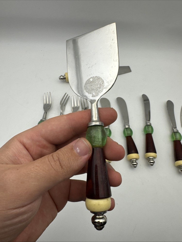 Vintage Lenox 11 Pc Cheese Appetizer Set Forks Spreaders Servers