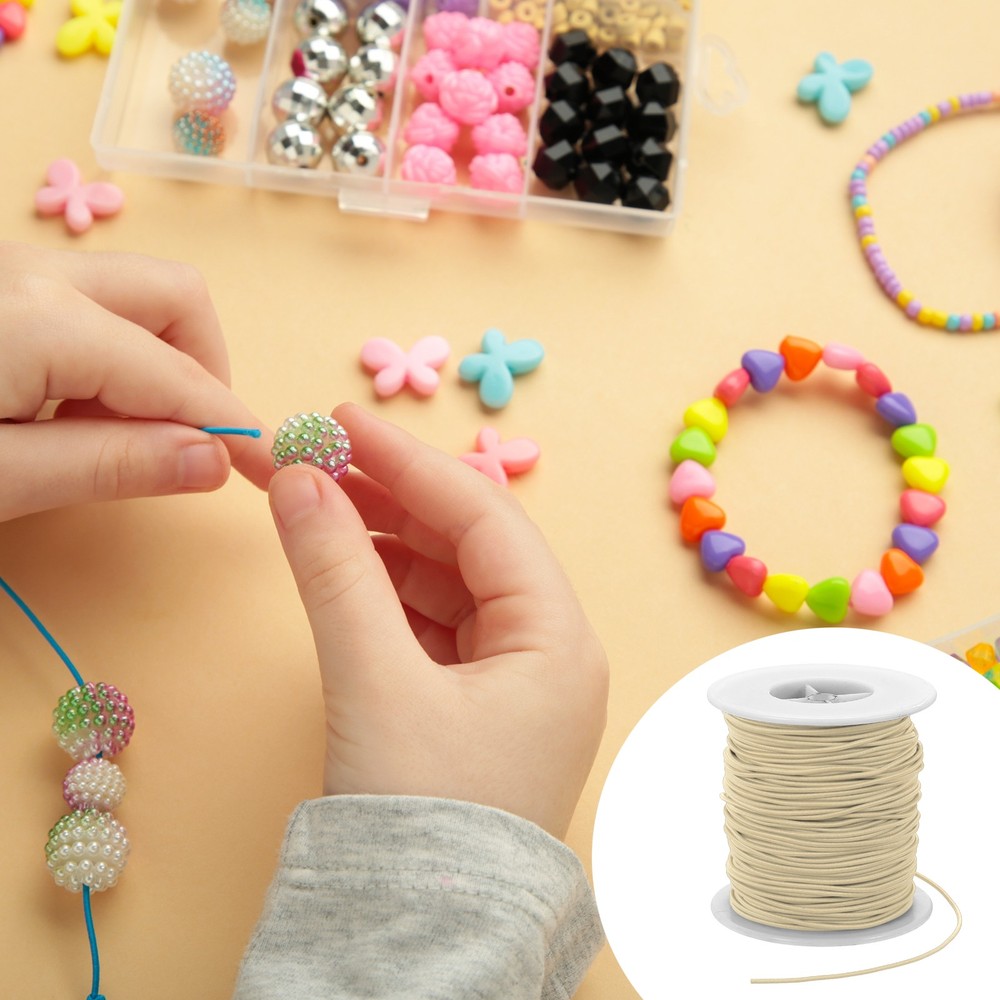 Elastic Cord, 2 mm Stretchy Elastic String 77 Yards Khaki