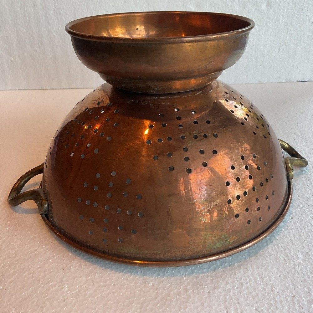 Vintage Copper Colander, B & M Douro