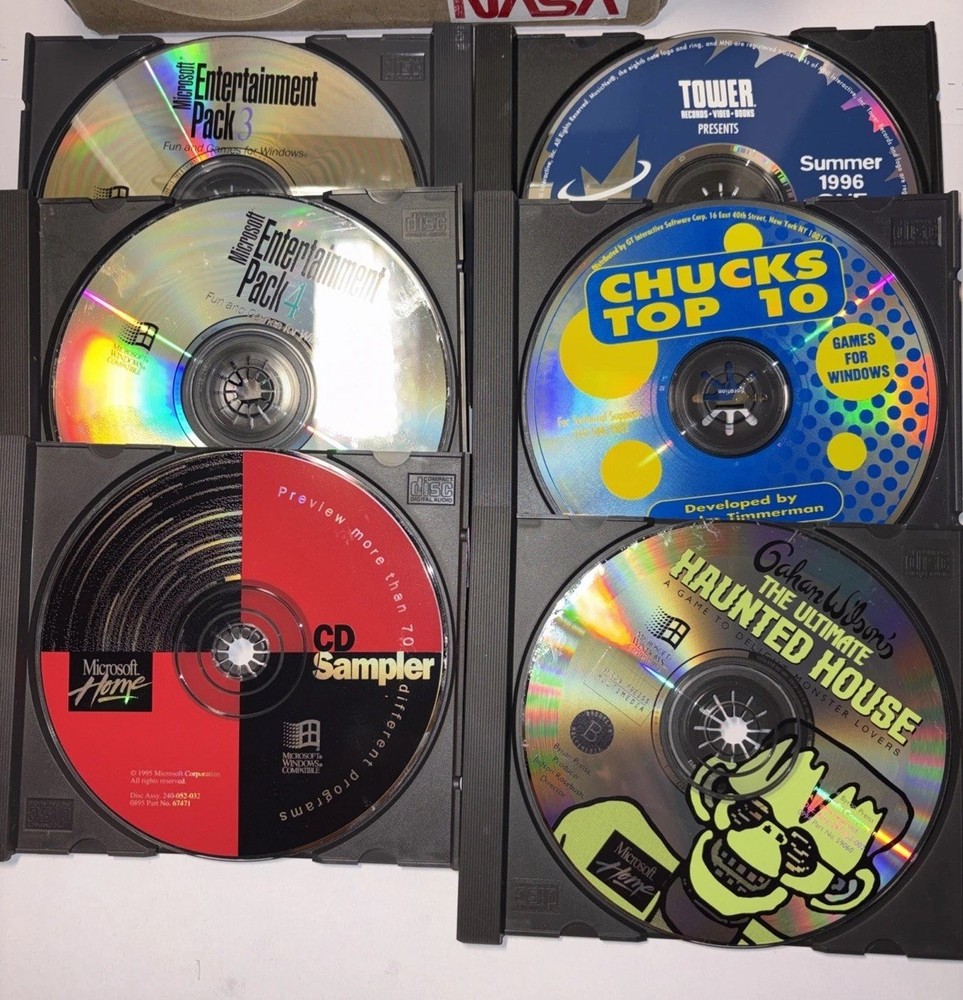 Microsoft 1990s PC Games & Software Lot - 33 Items with Box