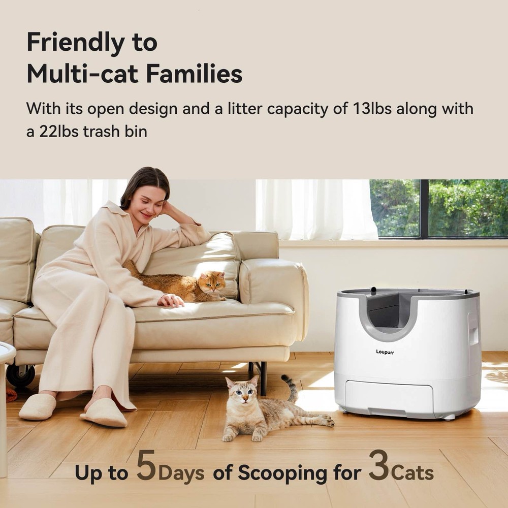 L1 Open-Top Automatic Cat Litter Box Self-Cleaning