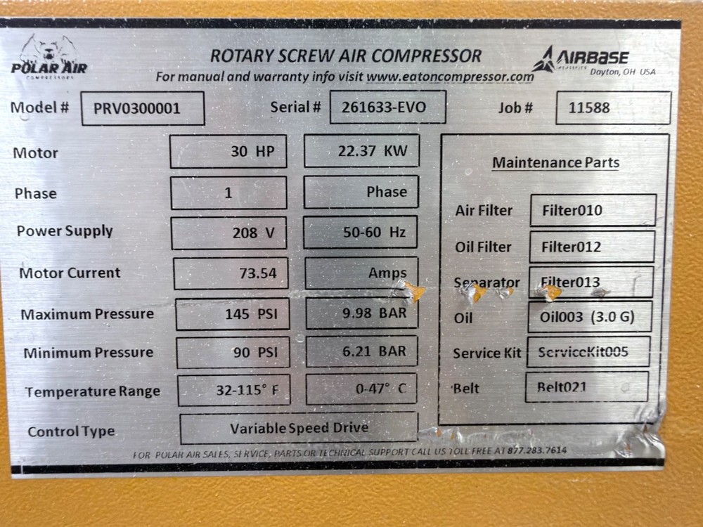 rotary screw air compressor polarair