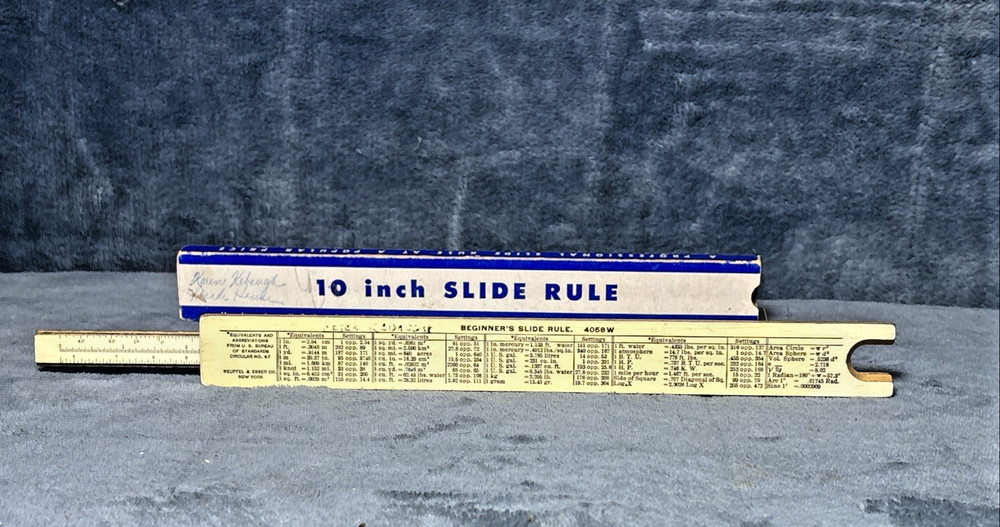 ENGINEERING INSTRUMENTS INC 10" SLIDE RULE W/ BOX