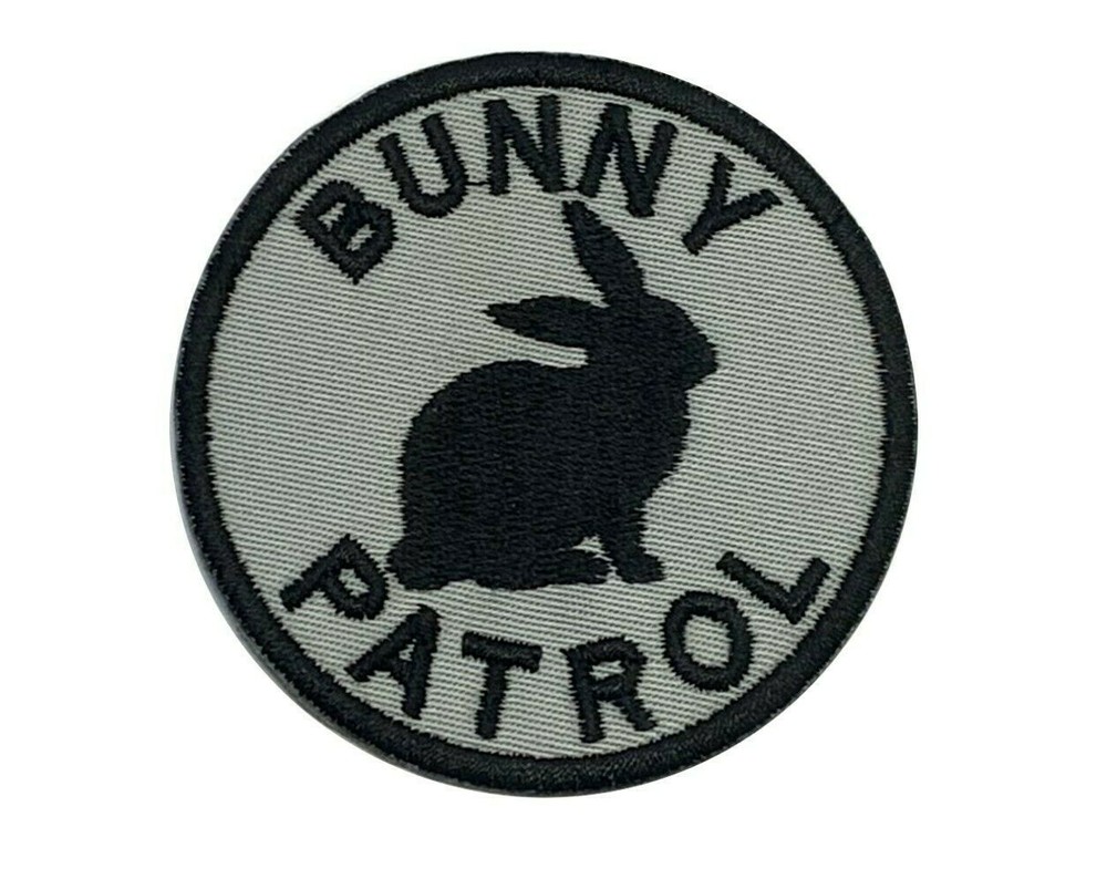 Bunny Patrol Embroidered Patch with Hook Fastener Available