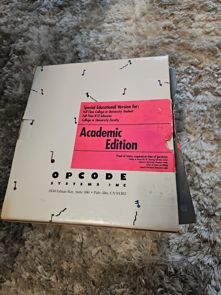 Opcode Overture Academic Edition Box Set Manuals Disks Vintage Music Software
