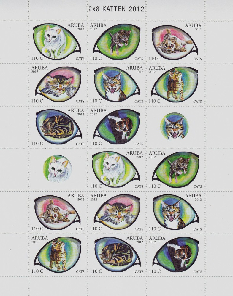 Arubu Issue 2012 (MS 623-630) Cats