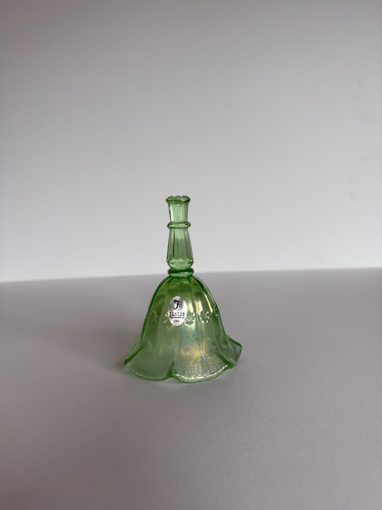 Fenton Mini Apple Green Stretch Glass Bell