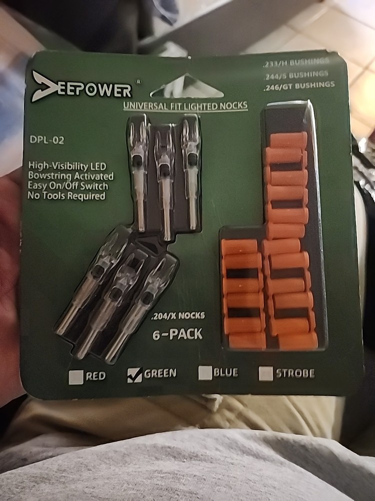 DEEPOWER 6 Pack Universal Fit Lighted Nocks Dpl-02