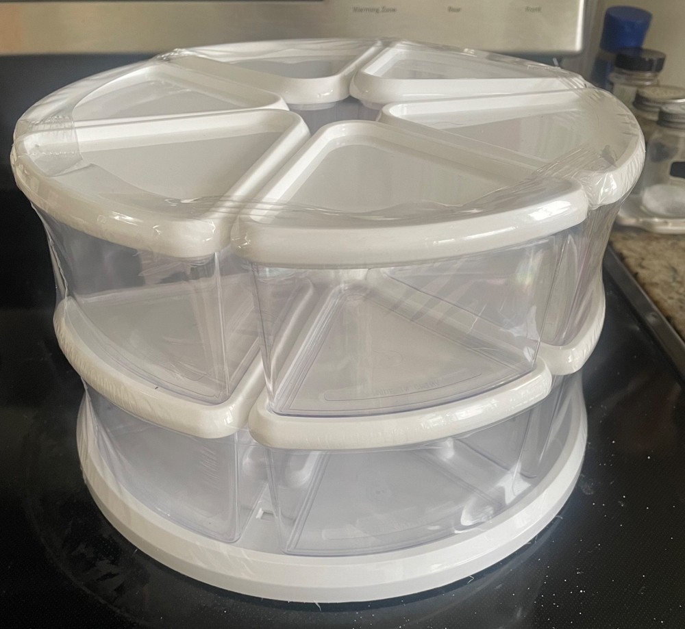 Deflect-O Rotating Carousel Organizer, 9-Bin, White