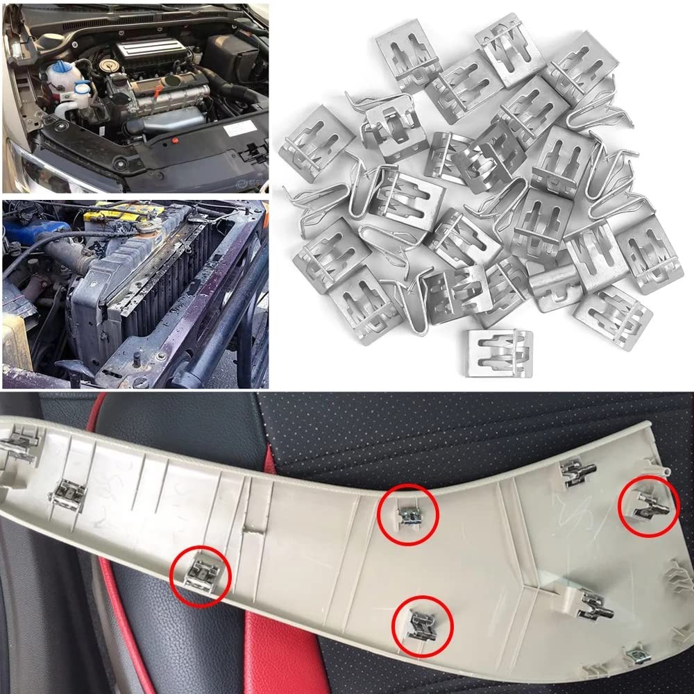 30Pcs GM Interior Trim Clips 1994-2017 - Console Dash One Size, Silver