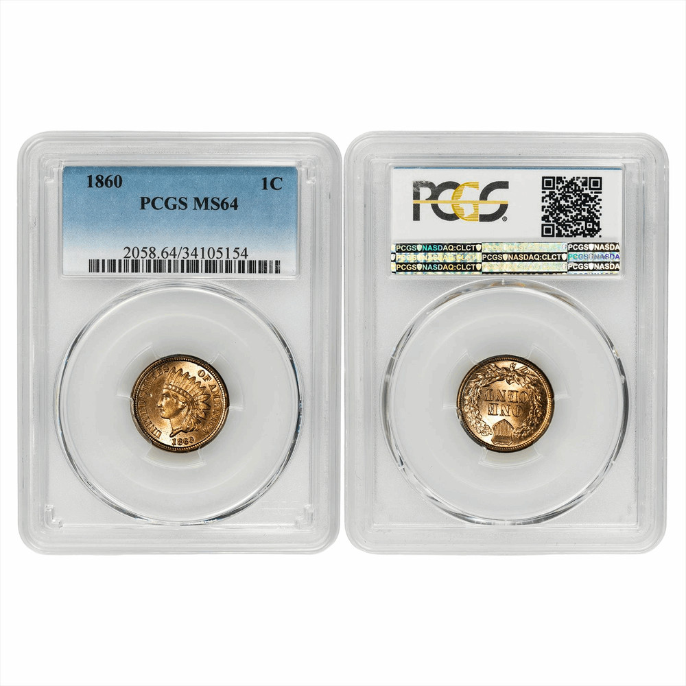 1860 Indian Head Cent 1C PCGS MS 64
