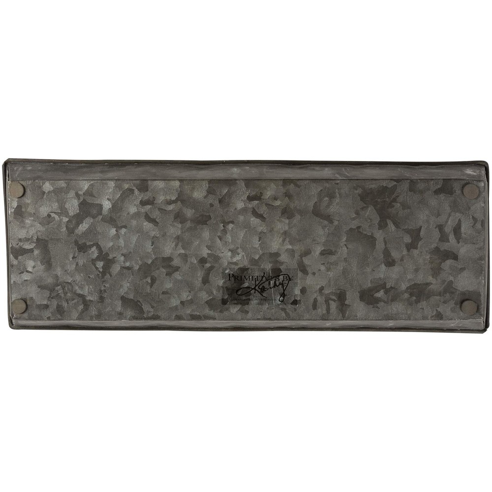 Primitives by Kathy 39710 Galvanized Rectangular Trays Set of 2 Rustic Tin