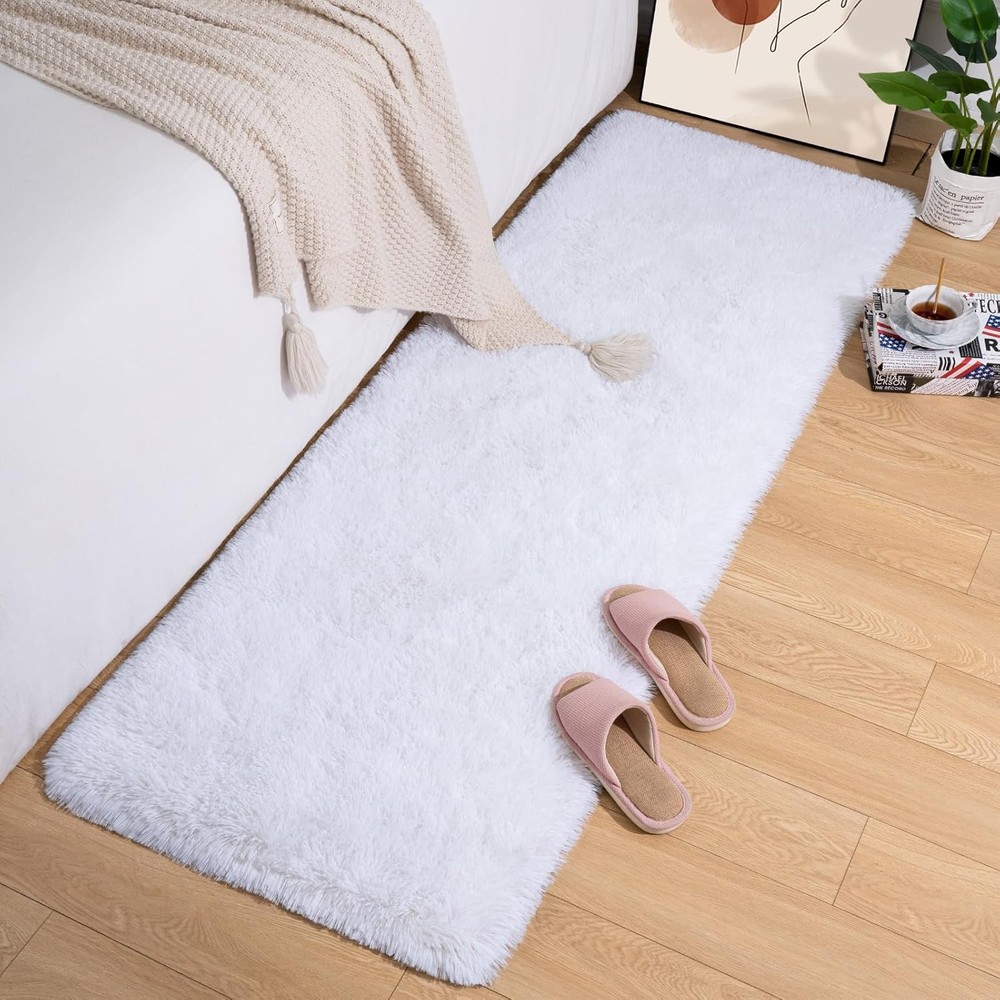 Przemy Runner Rugs for Bedroom Living 2' x 6' (Rectangular), White